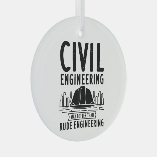 Civiele techniek Funny Gag Engineer Afstuderen Glas Ornament (Voorkant Rechts)