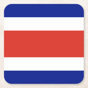 Civiele vlag van Costa Rica Vierkante Kartonnen Onderzetter