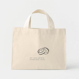 Civil Ceremony Courthouse Minimalist Wedding Mini Tote Bag