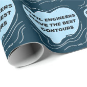 Civil Engineer Blue Contours Wrapping Paper Cadeaupapier (Rol Hoek)