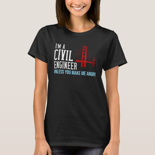 Civil Engineer  Bridge Engineering T-shirt (Voorkant)