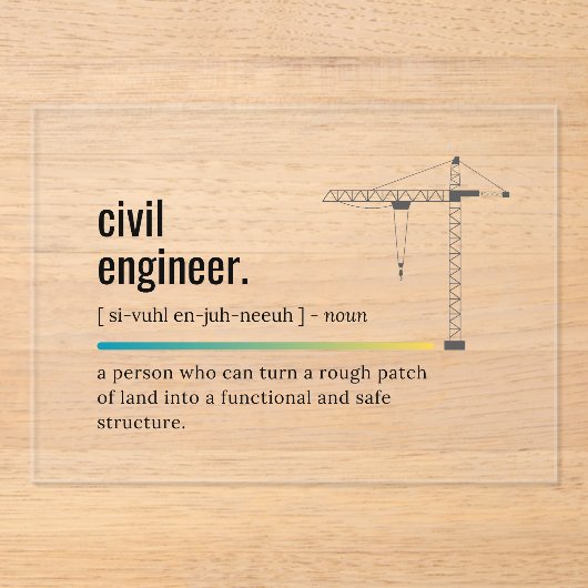 Civil Engineer Definition Acryl Uitnodiging Uitnodigingen (Voorkant)