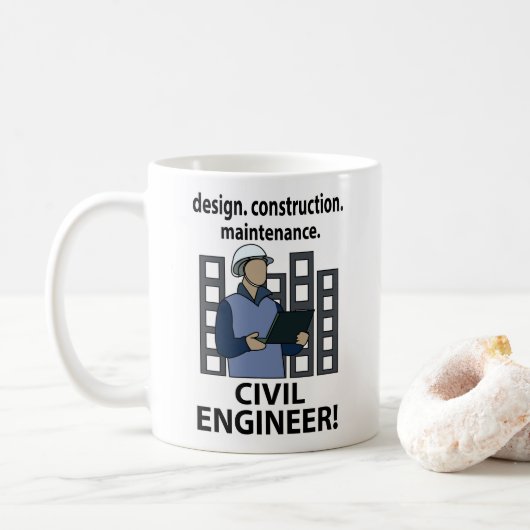 Civil Engineer Design Construction Civil Engineer Koffiemok (Met donut)