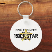 Civil Engineer Rock Star Sleutelhanger (Voorkant)