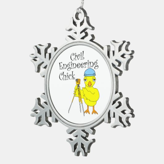 Civil Engineering Chick Tin Sneeuwvlok Ornament (Rechts)