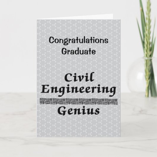 Civil Engineering Genius Afstuderen Kaart (Voorkant)
