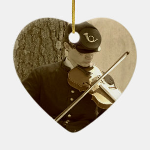 Civil War Fiddle Keramisch Ornament