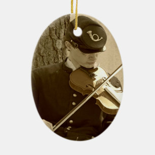 Civil War Fiddle Keramisch Ornament