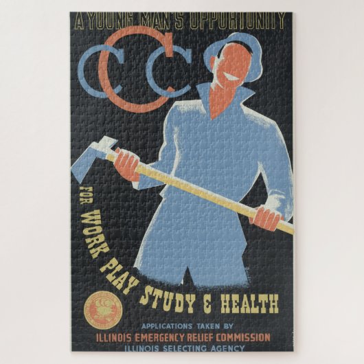 Civilian Conservation Corp: Work Play Studie Gezon Legpuzzel (Verticaal)
