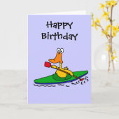 CJ- grappige Eend Kayaking Kaart (Gele Bloem)