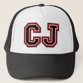 "CJ" Monogrammed Trucker Pet (Voorkant)