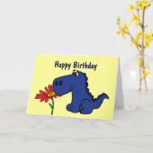 CK- Carte d'Anniversaire de Dinosaur (Fleur jaune)