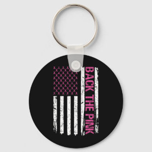  CK De Roze Amerikaanse Vlag Borstkanker AW Sleutelhanger