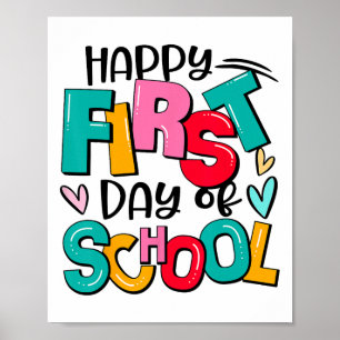 CK naar school docenten Kinder jongens Happy eerst Poster