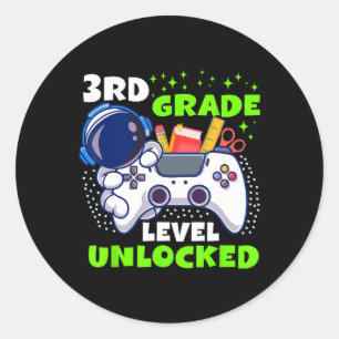 Ck Naar School Niveau 3e Leerjaar Ontgrendelde Gam Ronde Sticker