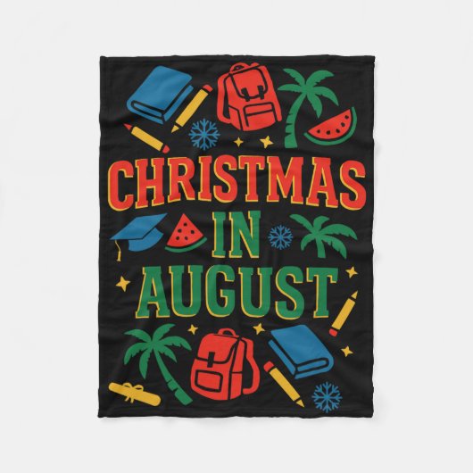 CK Naar school Xmas Palm Tree Afstuderen Christmas Fleece Deken (Voorkant)