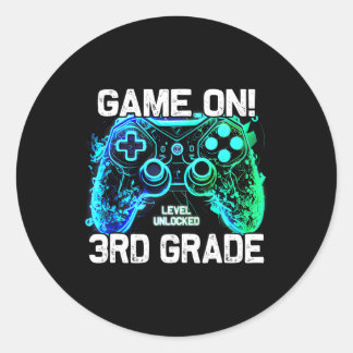 Ck Terug naar school 3e klas jongens Gamer eerste  Ronde Sticker