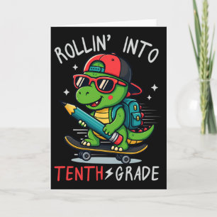 Ck Terug naar school Rol naar de 10e klas T-rex Sk Kaart