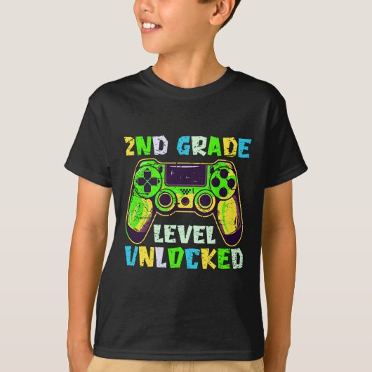 Ck To School 2nd Grade Boys Gamer First Day Second T-shirt (Voorkant)