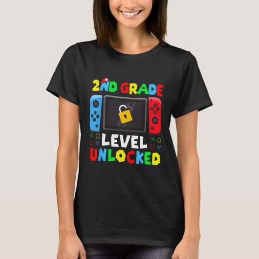 Ck To School 2nd Grade Level Unlocked Gamer Kids B T-shirt (Voorkant)