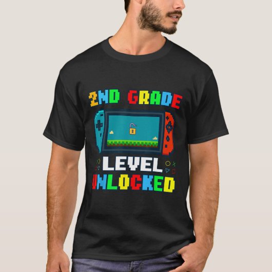 Ck To School 2nd Grade Level Unlocked Gamer Kids B T-shirt (Voorkant)
