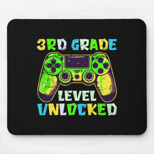 Ck To School 3rd Grade Boys Gamer First Day Third  Muismat (Voorkant)