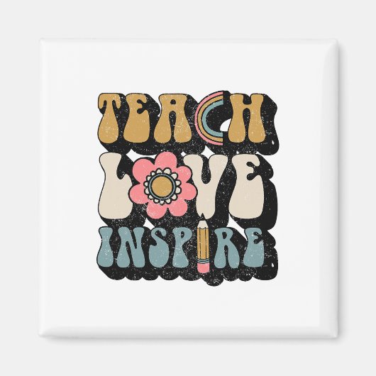 CK to School Teach Love inspireert retro leraren d Magneet (Voorkant)