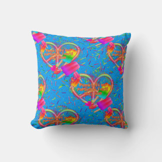 CKC-Peace, Love and Popsicle's-Blue Sq Pillow Kussen