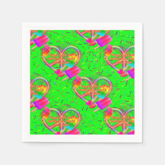 CKC-Peace, Love and Popsicle's, Neon Paper Napkins Servetten