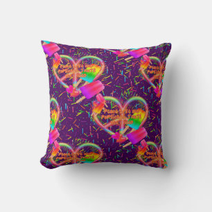CKC-Peace, Love and Popsicle's-Purple Sq Coussin