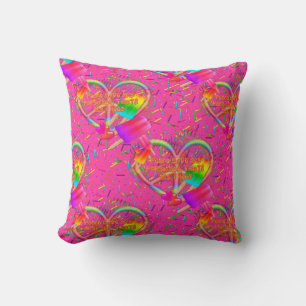 CKC-Peace, Love and Popsicle's-roze Sq Pillow Kussen