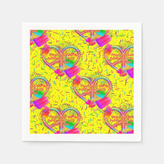 CKC-Peace, Love and Popsicle's, Yellow Paper Napki Servetten