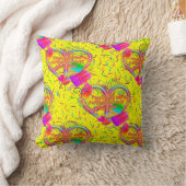 CKC-Peace, Love and Popsicle's-Yellow Sq Coussin (Couverture)