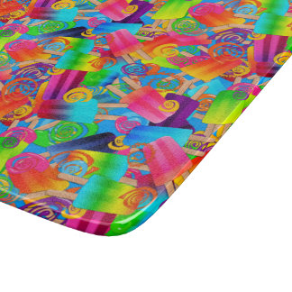 CKC Popsicle Swirls-Blue-6x7 Cutting Board Snijplank