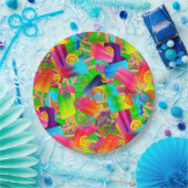 CKC Popsicle Swirls, Neon PAPER PARTITY BORDEN Papieren Bordje (Feest)