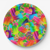 CKC Popsicle Swirls, Neon PAPER PARTITY BORDEN Papieren Bordje (Voorkant)