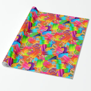 CKC Popsicle Swirls, Oranje-Gift Wrapping Paper Cadeaupapier
