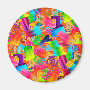 CKC Popsicle Swirls Oranje-ROND MAGNET Magneet