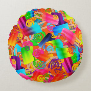 CKC Popsicle Swirls, Oranje-ROND SIERKUSSEN Rond Kussen