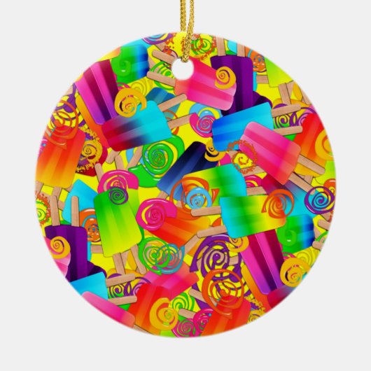 CKC Popsicle Swirls, ORNEMENT ROND Jaune (Devant)