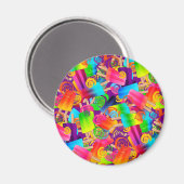 CKC Popsicle Swirls Paars-ROND MAGNET Magneet (Voorkant / Achterkant)