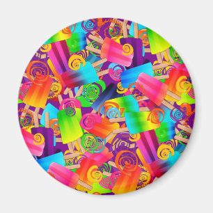 CKC Popsicle Swirls Paars-ROND MAGNET Magneet