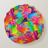 CKC Popsicle Swirls,PINK-RONDE SIERKUSSEN Rond Kussen (Achterkant)