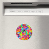 CKC Popsicle Swirls Purple ROUND MAGNET (In Situ (Lave-vaisselle))