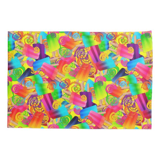 CKC Popsicle Swirls, Yellow PILLOW HOESJE SET Kussensloop (Achterkant-Links)