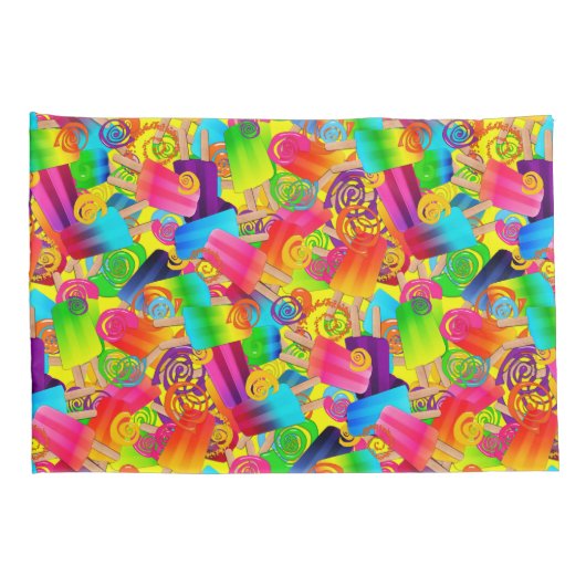 CKC Popsicle Swirls, Yellow PILLOW HOESJE SET Kussensloop (Achterkant-Rechts)