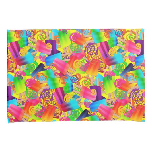 CKC Popsicle Swirls, Yellow PILLOW HOESJE SET Kussensloop (Voorkant-Rechts)