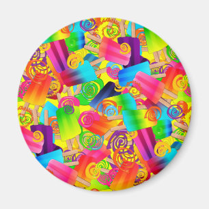 CKC Popsicle Swirls Yellow-ROND MAGNET Magneet