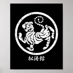 cket Shotokan Tijger Karate Symbool Witte Martial Poster