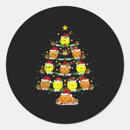 Ckleball Christmas Tree Lights Funny Srts Player X Ronde Sticker (Voorkant)
